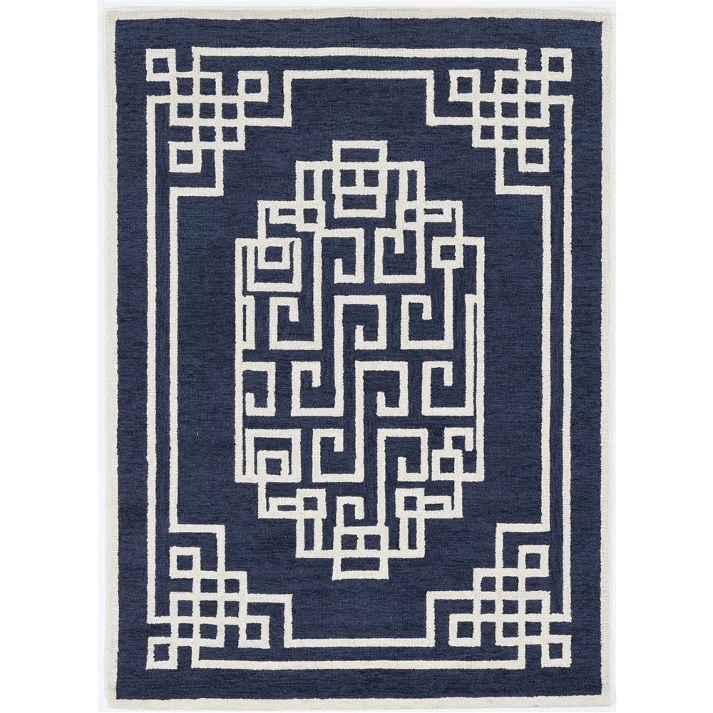 KAS 1613 Gramercy 27 In. X 45 In. Rectangle Rug in Navy Ivory